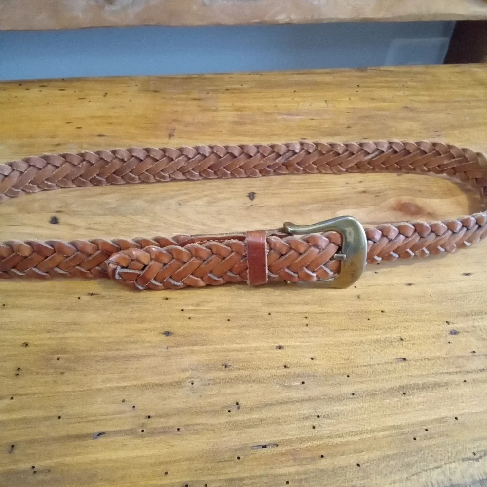 Brown Braided Leather Belt stylish braided